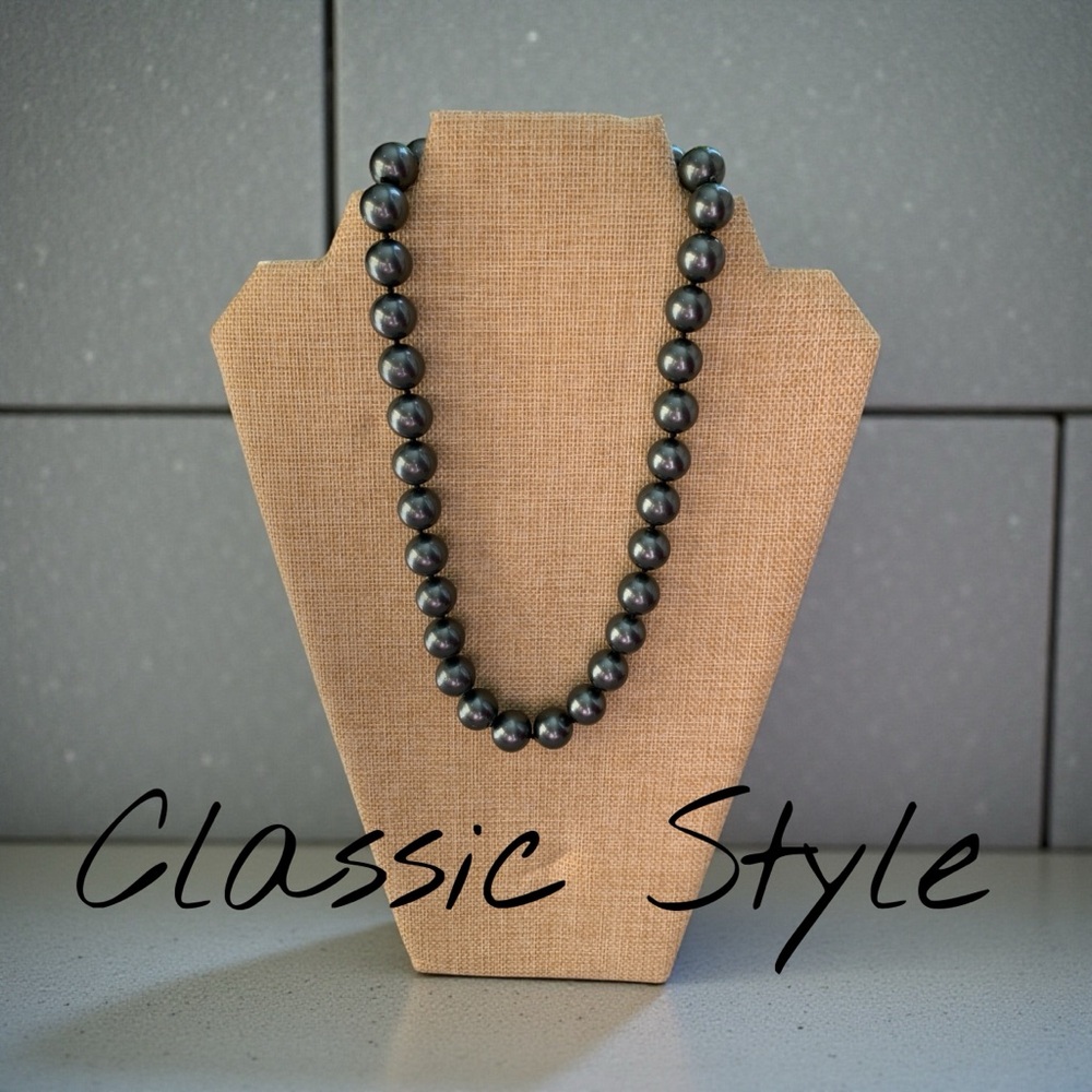 Designer Lucas Lameth Sterling Silver Glass/Cultured Pearl Necklace